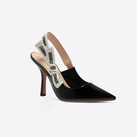 Dior Ayakkabı J-adior Siyah - Dior Ayakkabi J Adior Slingback In Black Patent Calfskin Siyah