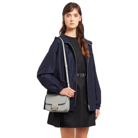 Prada Çanta Saffiano Gri - Prada Canta Saffiano Leather Prada Embleme Bag Cloudy Gray Gri