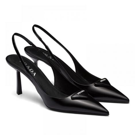 Prada Topuklu Ayakkabı Rugan Siyah - Prada Topuklu Ayakkabi Prada Kadin Ayakkabi Siyah