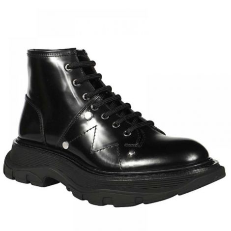 Alexander McQueen Tread Lace Up Bot Siyah - Alexander Mcqueen Tread Lace Up Bot Alexander Mcqueen Bot Siyah