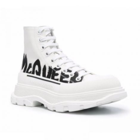 Alexander McQueen Tread Slick Bot Beyaz - Alexander Mcqueen Tread Slick Hi Top Bot Alexander Mcqueen Bot Beyaz