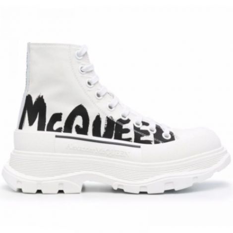 Alexander McQueen Tread Slick Bot Beyaz - Alexander Mcqueen Tread Slick Hi Top Bot Alexander Mcqueen Bot Beyaz