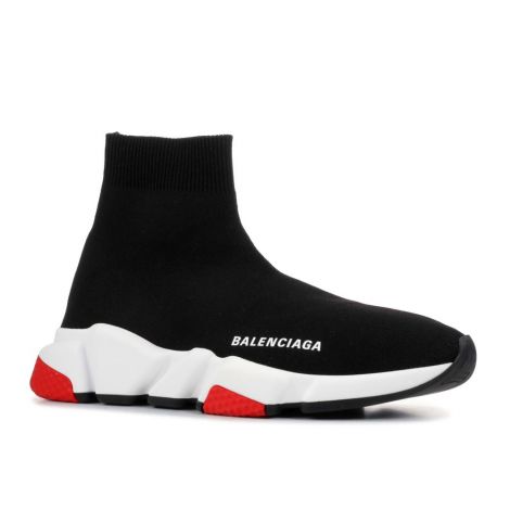 Balenciaga Ayakkabı Speed Siyah - Balenciaga Speed Trainer Black White Red Ayakkabi Siyah