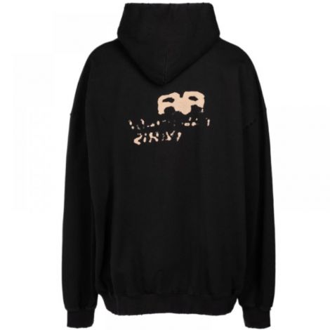 Balenciaga Kapüşonlu Sweatshirt Siyah - Balenciaga Hoodie Balenciaga Kapusonlu Sweatshirt Unisex Siyah