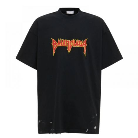 Balenciaga Tişört Metal Vintage Siyah - Balenciaga Metal Vintage T Shirt Balenciaga Men T Shirt Balenciaga Erkek Tisort Balenciaga Tisort Siyah