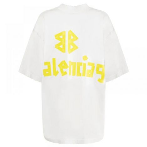 Balenciaga Tişört Tape Type Vintage Beyaz - Balenciaga Tape Type Vintage T Shirt Balenciaga Erkek Tisort Balenciaga Tisort Beyaz
