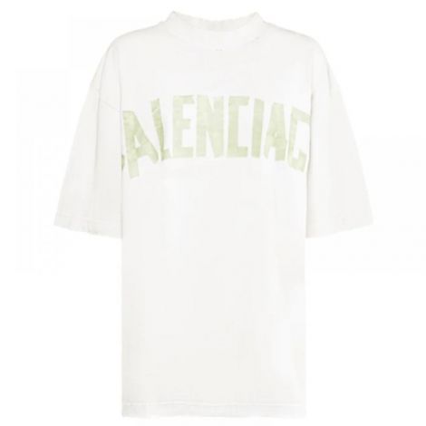 Balenciaga Tişört Tape Type Vintage Beyaz - Balenciaga Tape Type Vintage T Shirt Balenciaga Erkek Tisort Balenciaga Tisort Beyaz