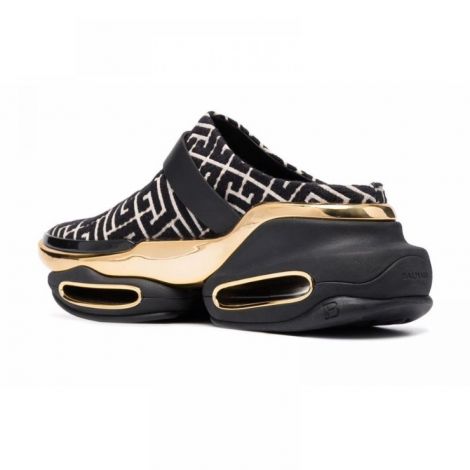 Balmain Terlik B-Bold Monogram-Pattern Mules - Balmain B Bold Monogram Pattern Mules Balmain Kadin Terlik Balmain Terlik Monogram