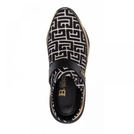 Balmain Terlik B-Bold Monogram-Pattern Mules - Balmain B Bold Monogram Pattern Mules Balmain Kadin Terlik Balmain Terlik Monogram