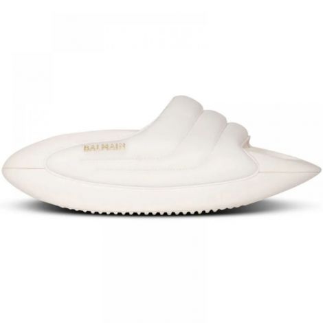 Balmain B-IT Quilted Terlik Beyaz - Balmain Terlik Balmain Terlik Unisex Beyaz