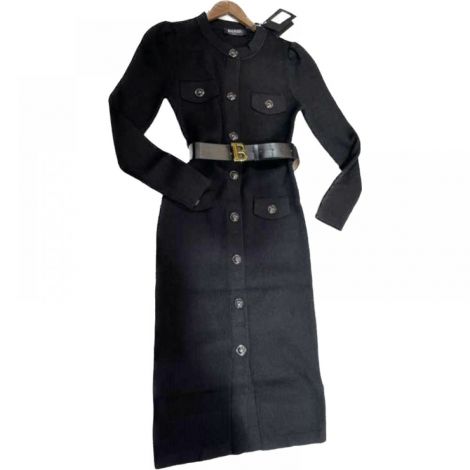 Balmain Elbise Siyah - Balmain Kadin Elbise Siyah
