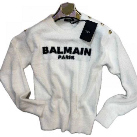 Balmain Sweatshirt Beyaz - Balmain Kadin Sweatshirt Balmain Sweatshirt 2842 Beyaz