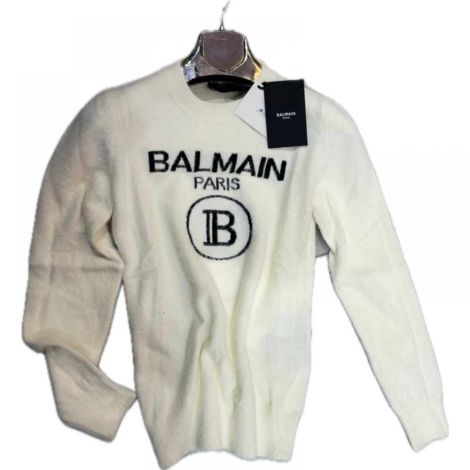 Balmain Sweatshirt Beyaz - Balmain Kadin Sweatshirt Balmain Sweatshirt 3607 Beyaz