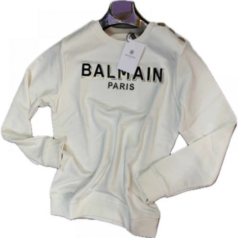 Balmain Sweatshirt Beyaz - Balmain Kadin Sweatshirt Balmain Sweatshirt 3613 Beyaz