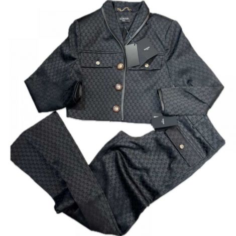 Balmain Takım Siyah - Balmain Kadin Takim Balmain Takim Balmain Pantolon Balmain Ceket 2848 Siyah