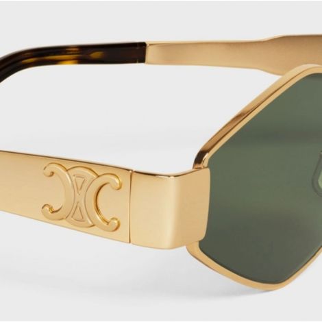 Celine Gözlük Triomphe Metal 02 Gold - Celine Gözlük Celine Güneş Gözlüğü Celine Triomphe Metal 02 Gözlük Gold Green