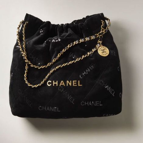 Chanel Çanta 22 Siyah - Chanel Canta Bag Chanel 22 Canta Kasmir Payetler Ve Altin Detaylar Siyah