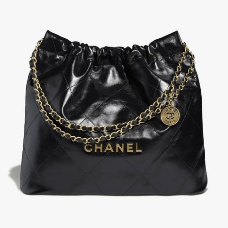 Chanel Çanta 22 Siyah - Chanel Canta Bag Chanel 22 Canta Parlak Dana Derisi Ve Altin Detaylar Siyah