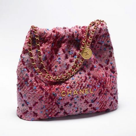 Chanel Çanta 22 Pembe - Chanel Canta Bag Chanel 22 Canta Tuvit Ve Atin Metal 384208 Bordo Pembe