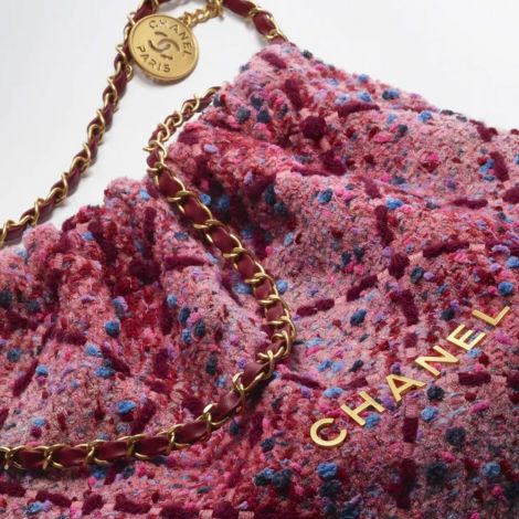 Chanel Çanta 22 Pembe - Chanel Canta Bag Chanel 22 Canta Tuvit Ve Atin Metal 384208 Bordo Pembe