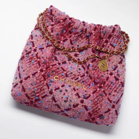 Chanel Çanta 22 Pembe - Chanel Canta Bag Chanel 22 Canta Tuvit Ve Atin Metal 384208 Bordo Pembe