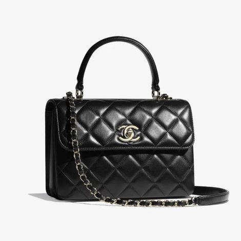 Chanel Çanta Flap Siyah - Chanel Canta Bag Sapli Kapakli Canta Kuzu Derisi Ve Altin Detaylar 17 25 12 Black Siyah