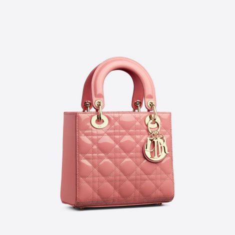 Dior Çanta Lady Dior Pembe - Dior Canta Kadin Small Lady Dior Bag Peach Blossom Pink Patent Pembe