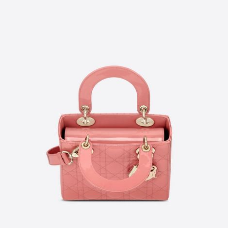 Dior Çanta Lady Dior Pembe - Dior Canta Kadin Small Lady Dior Bag Peach Blossom Pink Patent Pembe