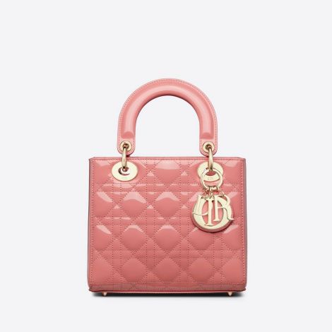 Dior Çanta Lady Dior Pembe - Dior Canta Kadin Small Lady Dior Bag Peach Blossom Pink Patent Pembe