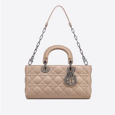 Dior Çanta Lady D Joy Krem - Dior Canta Lady D Joy Bag Hazelnut Cannage Lambskin Krem