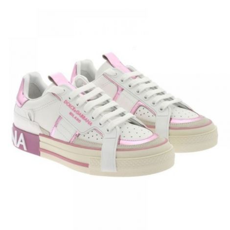 Dolce Gabbana Ayakkabı Beyaz - Dolce Gabbana Ayakkabi Dolce Gabbana Sneakers Dolce Gabbana Kadin Ayakkabi Pembe Beyaz