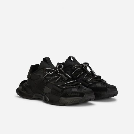 Dolce Gabbana Ayakkabı Space Siyah - Dolce Gabbana Ayakkabi Erkek Mixed Material Space Sneakers Black Siyah
