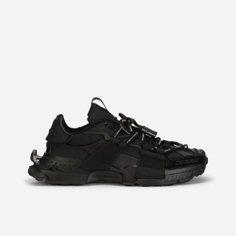 Dolce Gabbana Ayakkabı Space Siyah - Dolce Gabbana Ayakkabi Erkek Mixed Material Space Sneakers Black Siyah