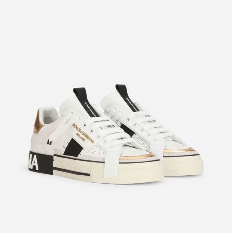 Dolce Gabbana Ayakkabı Calfskin 2.0 Beyaz - Dolce Gabbana Ayakkabi Kadin Calfskin 2 Zero Custom Sneakers Beyaz