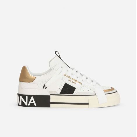 Dolce Gabbana Ayakkabı Calfskin 2.0 Beyaz - Dolce Gabbana Ayakkabi Kadin Calfskin 2 Zero Custom Sneakers Beyaz