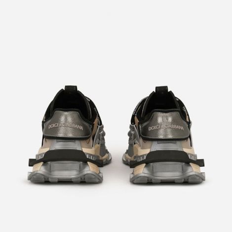 Dolce Gabbana Ayakkabı Space Gri - Dolce Gabbana Erkek Ayakkabi Mixed Materials Space Sneakers Gray Gri
