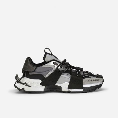 Dolce Gabbana Ayakkabı Space Siyah - Dolce Gabbana Erkek Ayakkabi Mixed Materials Space Sneakers Silver Siyah