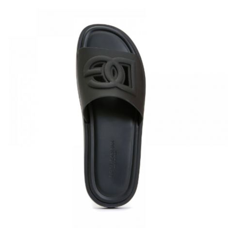 Dolce Gabbana Terlik DG Logo Siyah - Dolce Gabbana Erkek Terlik Dolce Gabbana DG Logo Slipper Siyah