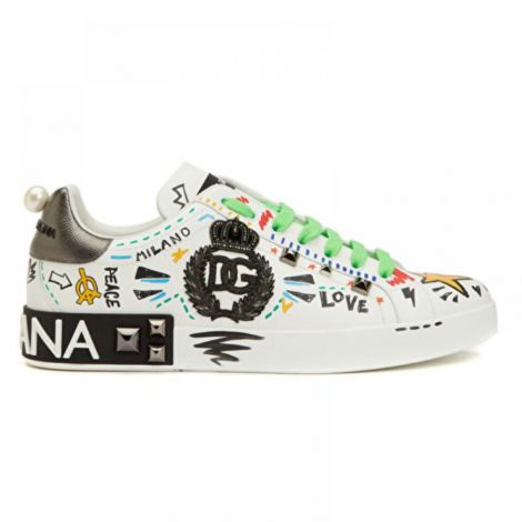 Dolce Gabbana Ayakkabı Portofino Beyaz - Dolce Gabbana Portofino Kadin Ayakkabi Dolce Gabbana Ayakkabi Dolce Gabbana Baskili Ayakkabi Beyaz