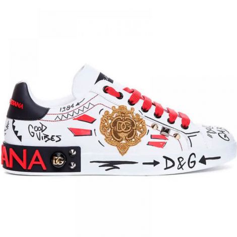 Dolce Gabbana Ayakkabı Portofino Studded  Beyaz - Dolce Gabbana Portofino Studded Kadin Ayakkabi Dolce Gabbana Ayakkabi Beyaz