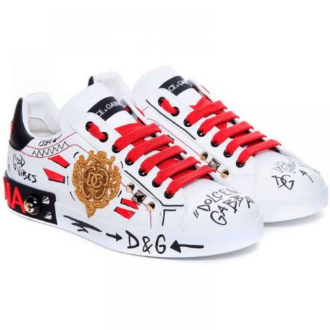 Dolce Gabbana Ayakkabı Portofino Studded  Beyaz - Dolce Gabbana Portofino Studded Kadin Ayakkabi Dolce Gabbana Ayakkabi Beyaz