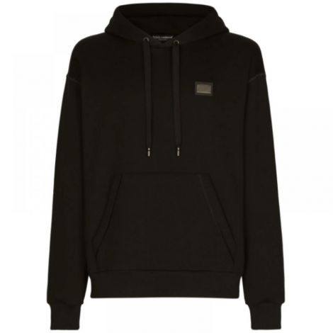 Dolce Gabbana Sweatshirt Siyah - Dolce Gabbana Dg Essentials Jersey Hoodie Dolce Gabbana Erkek Sweatshirt Dolce Gabbana Kapusonlu Sweatshirt Siyah