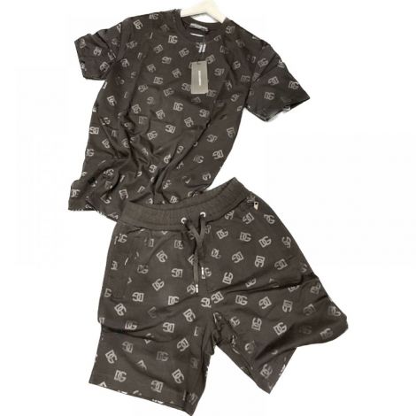 Dolce Gabbana Şort Tişört Takım DG Logo Siyah - Dolce Gabbana Sort Tisort Dg Logo Takim Siyah