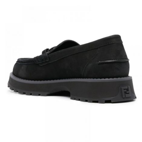 Fendi Ayakkabı Logo Baskılı Loafer Siyah - Fendi Erkek Ayakkabi Fendi Ayakkabi Fendi Men Loafer Fendi Loafer Fendi Logo Print Loafers Siyah