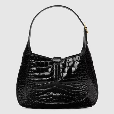 Gucci Çanta Jackie 1961 Siyah - Gucci Bag Canta Jackie 1961 Crocodile Small Shoulder Bag Black Siyah