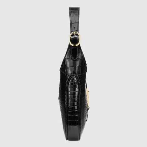 Gucci Çanta Jackie 1961 Siyah - Gucci Bag Canta Jackie 1961 Crocodile Small Shoulder Bag Black Siyah