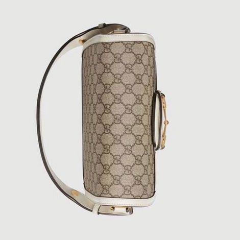 Gucci Çanta Horsebit Beyaz - Gucci Canta Kadin 21 Horsebit 1955 Small Shoulder Bag Supreme Beyaz