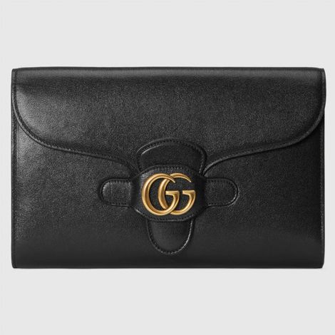 Gucci Çanta Clutch Double G Siyah - Gucci El Cantasi Clutch With Double G Black Siyah