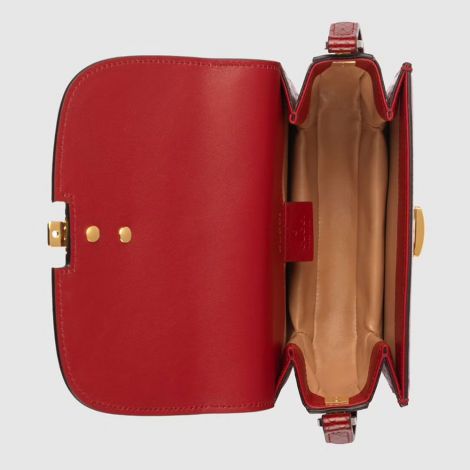 Gucci Çanta Sylvie 1969 Kırmızı - Gucci El Cantasi Sylvie 1969 Python Mini Shoulder Bag Red Kirmizi