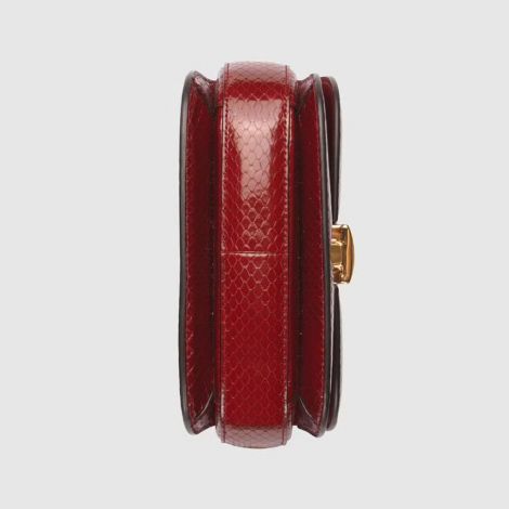 Gucci Çanta Sylvie 1969 Kırmızı - Gucci El Cantasi Sylvie 1969 Python Mini Shoulder Bag Red Kirmizi